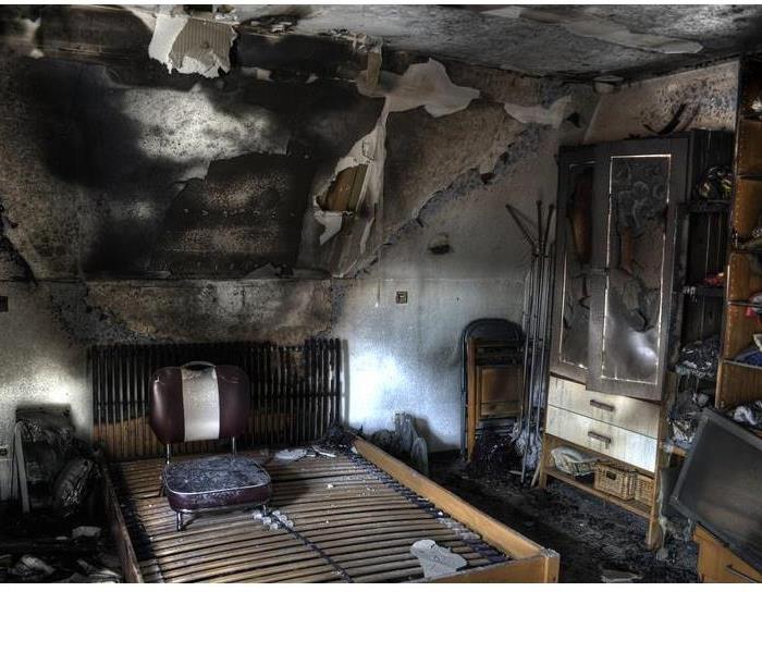Bedroom Damaged by Fire
